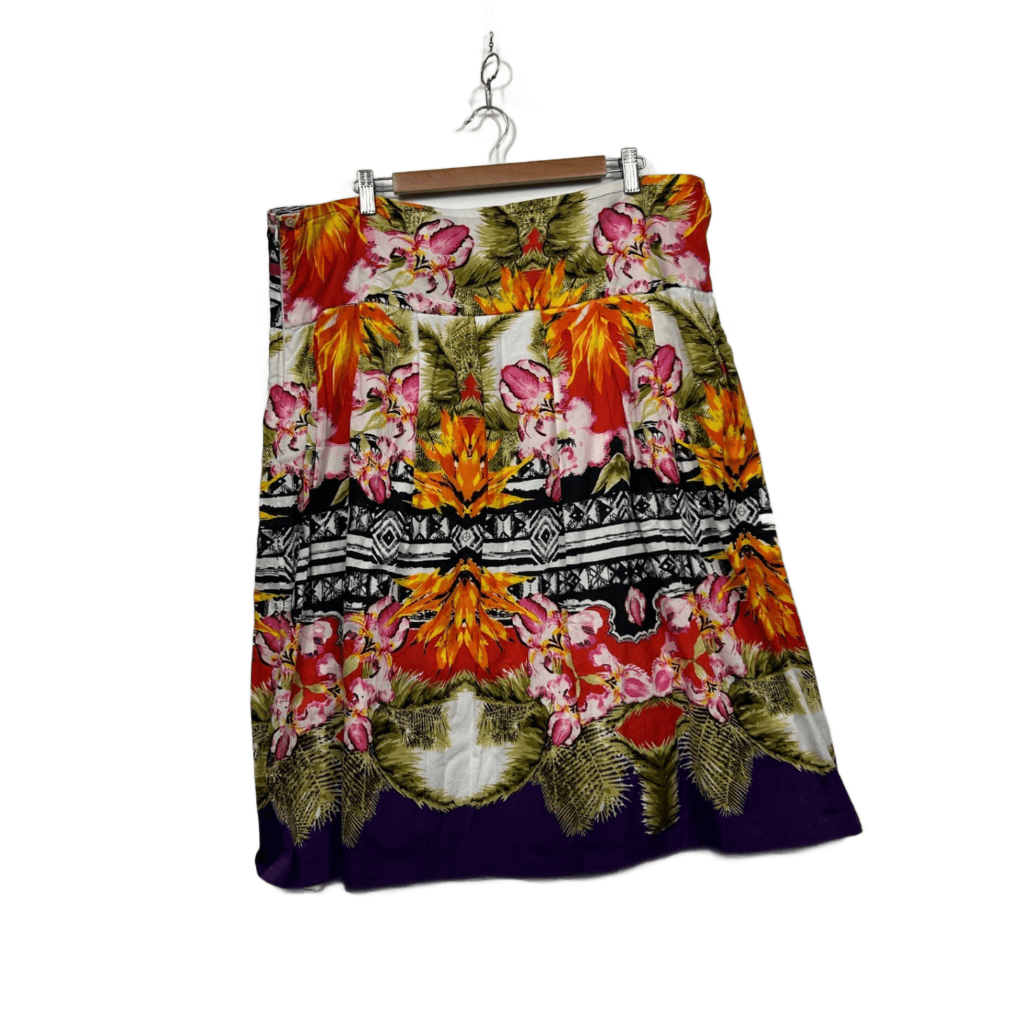 Orientique Australia Multicoloured Boho Floral Aline Skirt Size 16