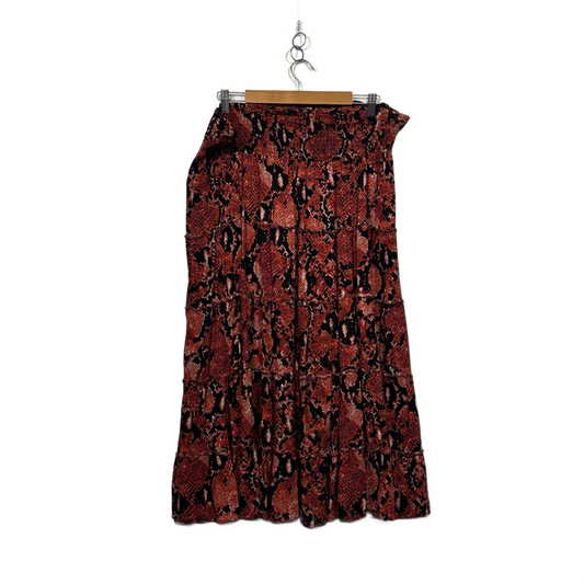 Katies Multicoloured Viscose Elastic Waist Snakeskin Print Maxi Skirt Size 16