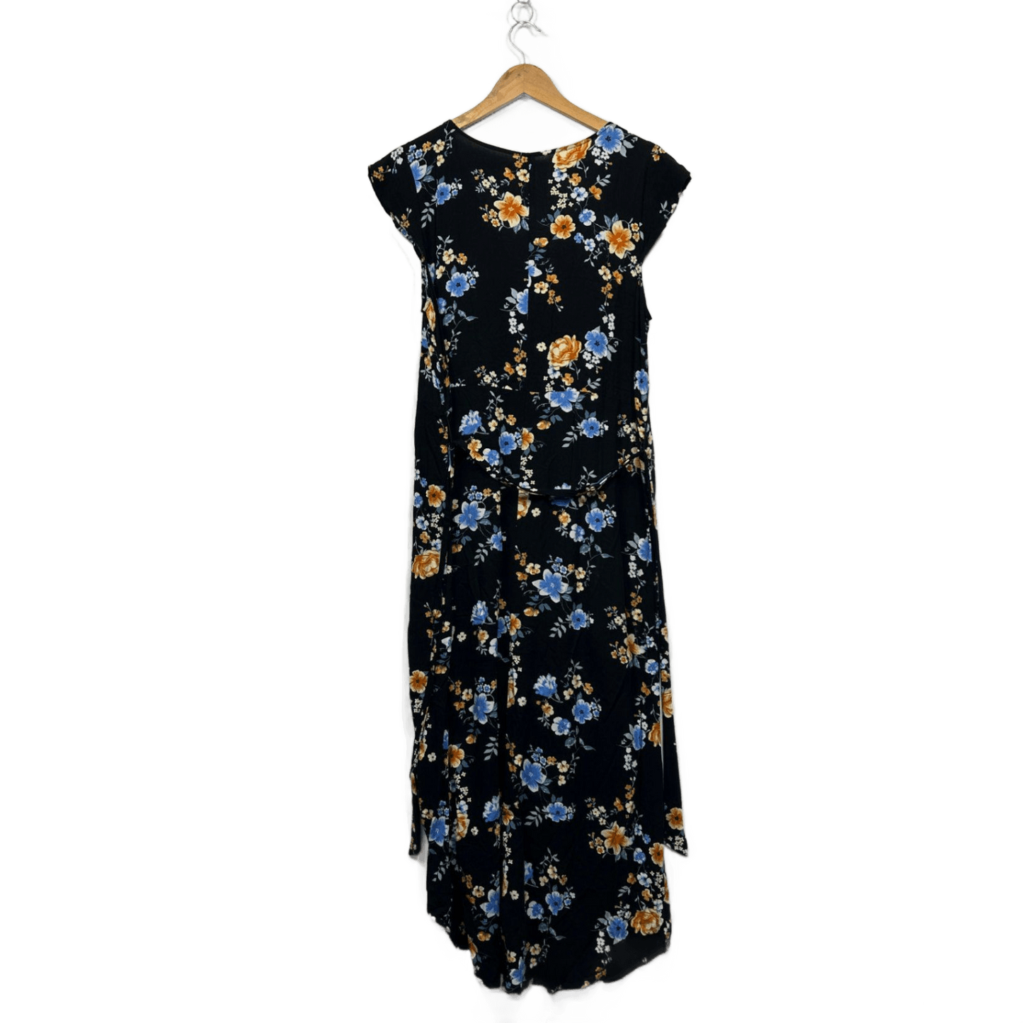 Ed.it.ed Womens Black Viscose Cap Sleeve Maxi Floral Dress Size 12