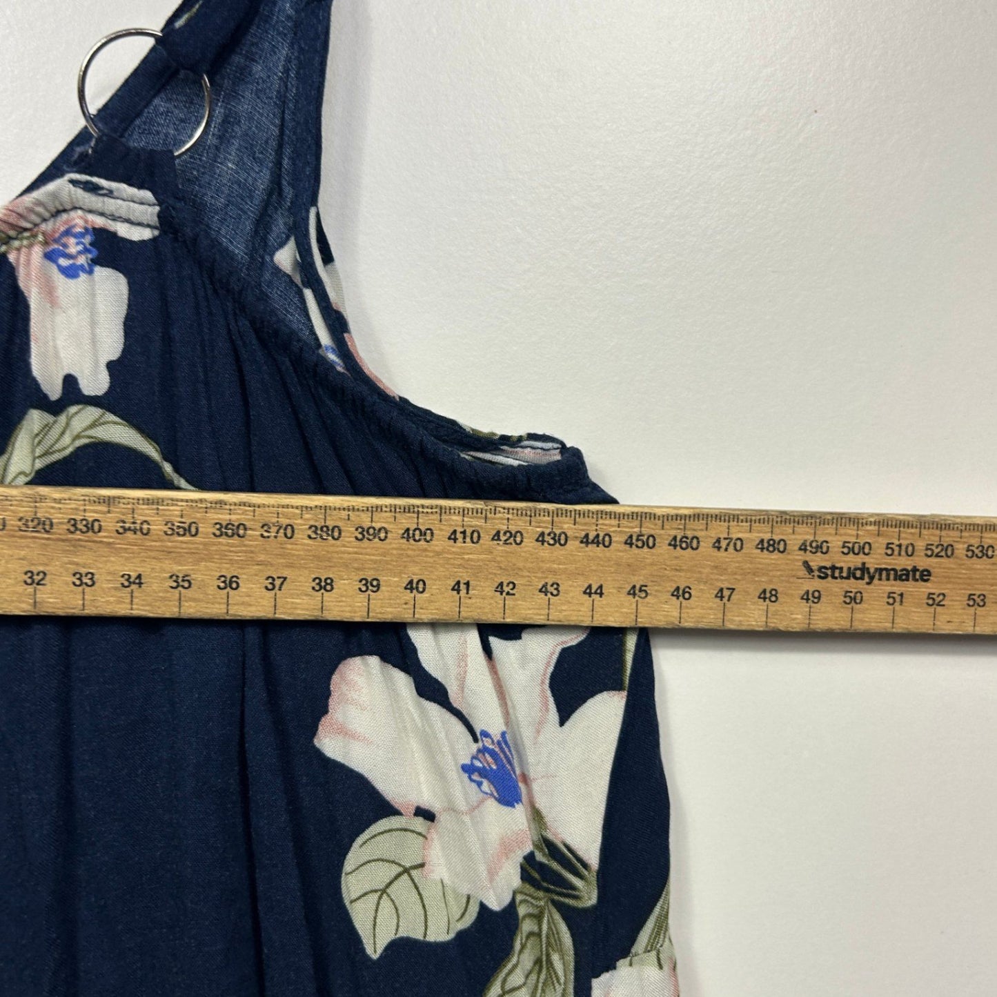 Beme Womens Navy Blue Floral Sleeveless Dress Size 16