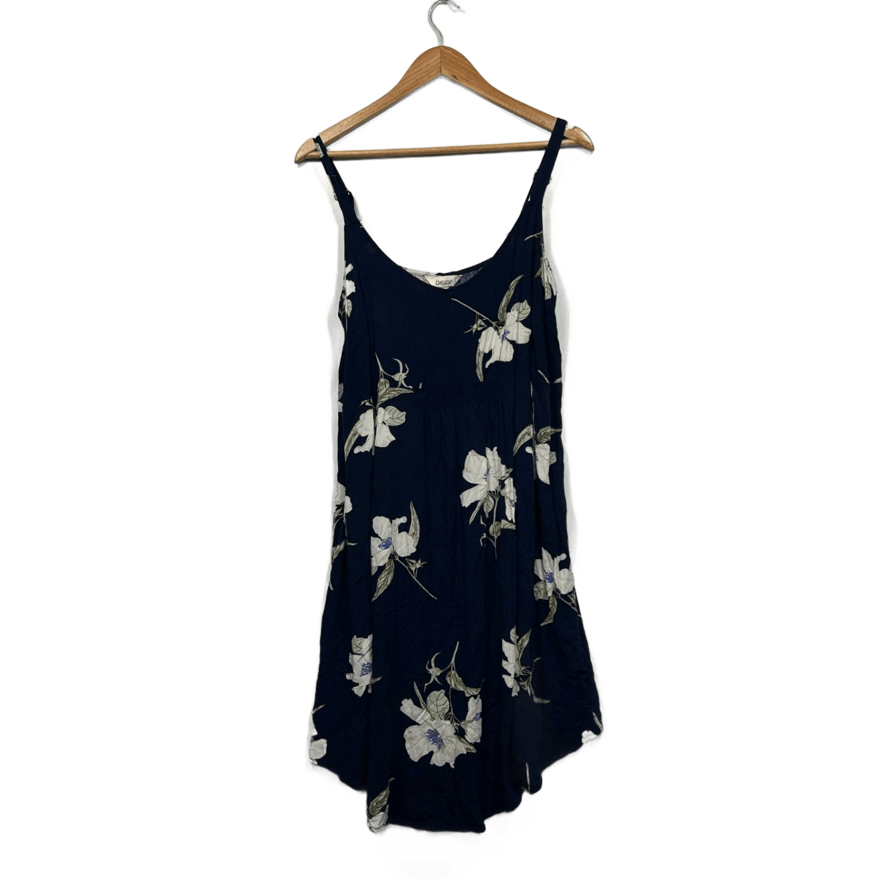 Beme Womens Navy Blue Floral Sleeveless Dress Size 16