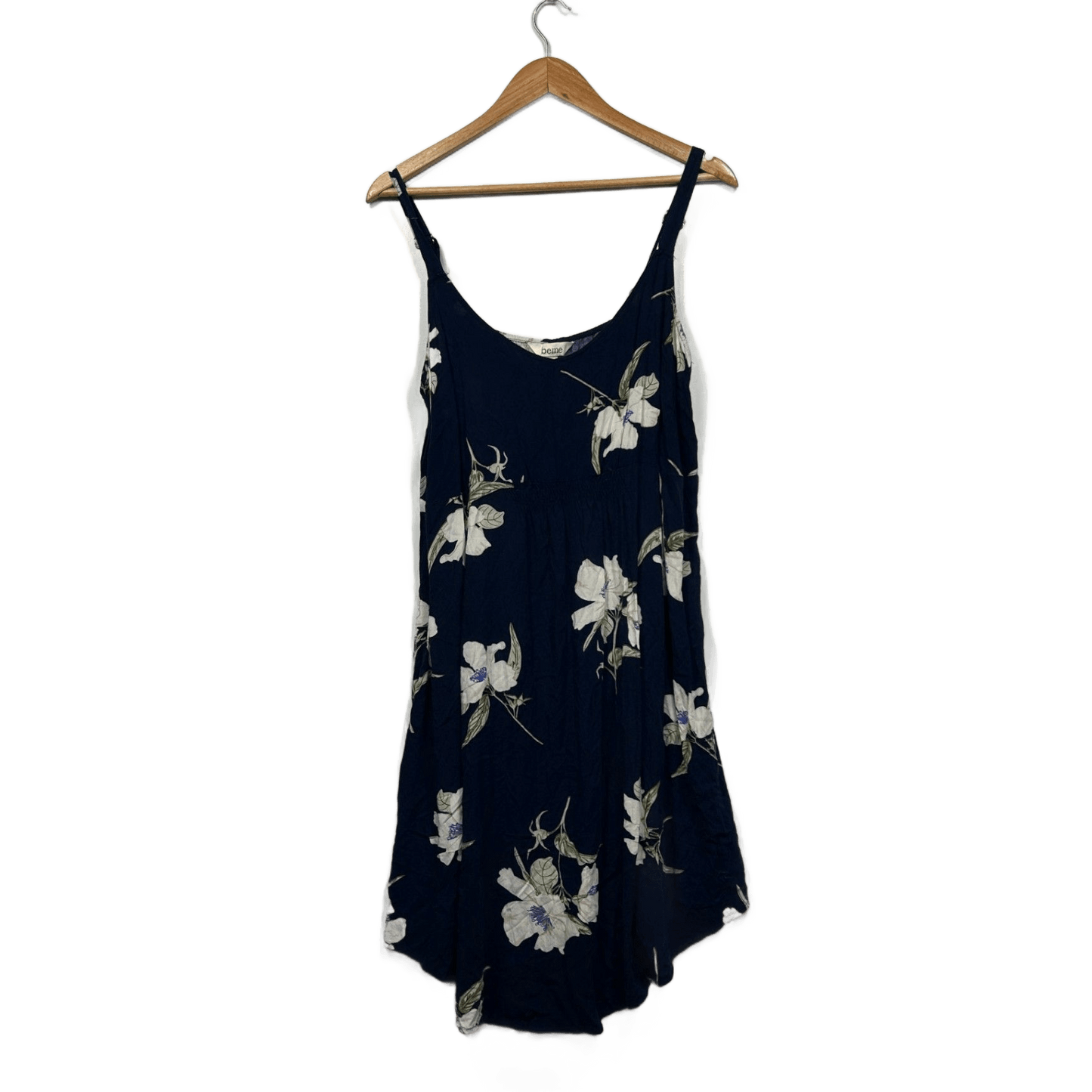 Beme Womens Navy Blue Floral Sleeveless Dress Size 16