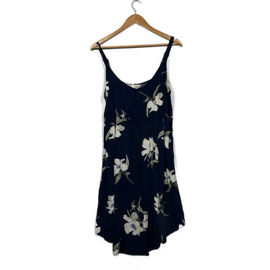 Beme Womens Navy Blue Floral Sleeveless Dress Size 16