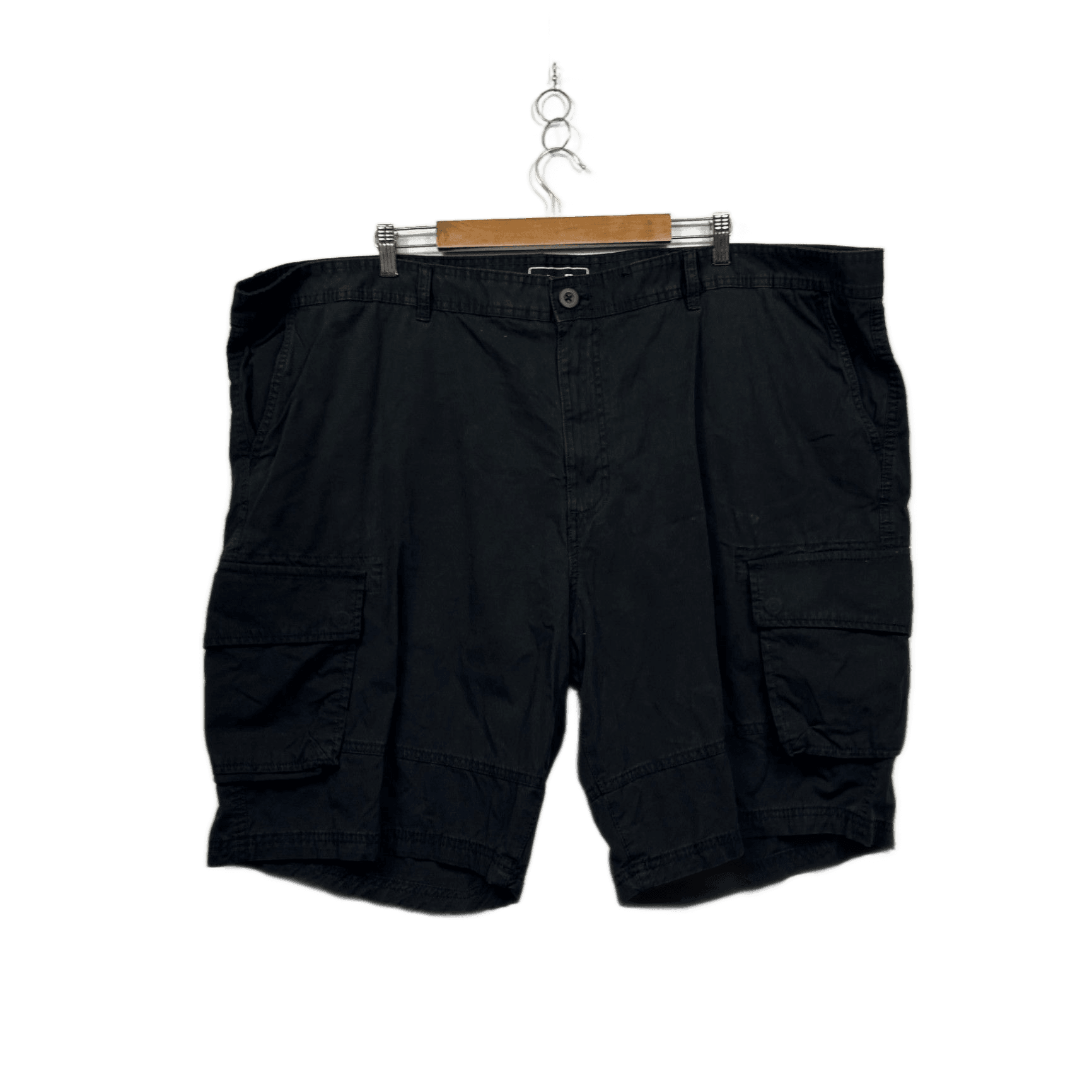 Mr Big Black Cotton Cargo Shorts Size 52 (132cm)