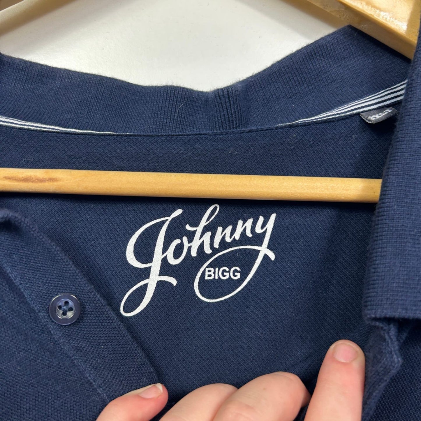 Johnny Bigg Navy Collared Short Sleeve Cotton Polo Shirt Size 3XL Tall