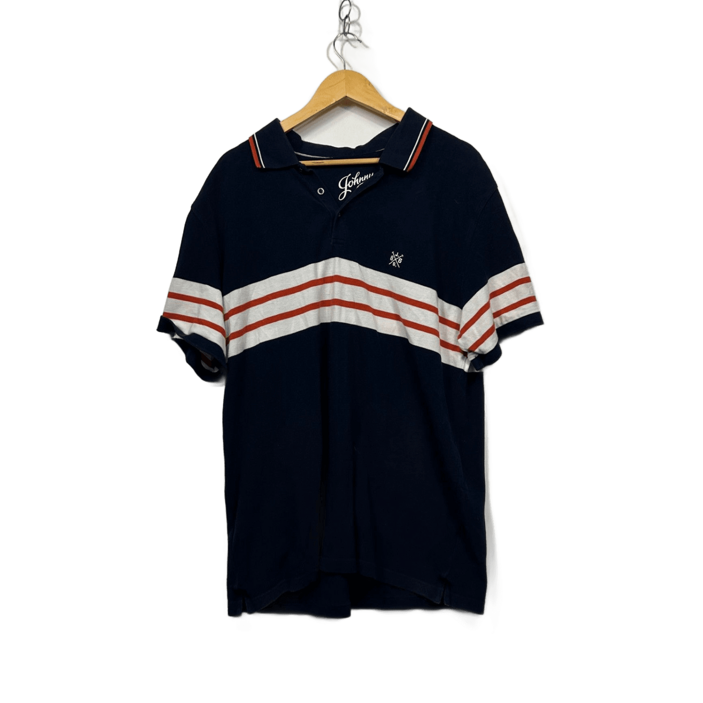 Johnny Bigg Navy Collared Short Sleeve Cotton Polo Shirt Size 3XL Tall