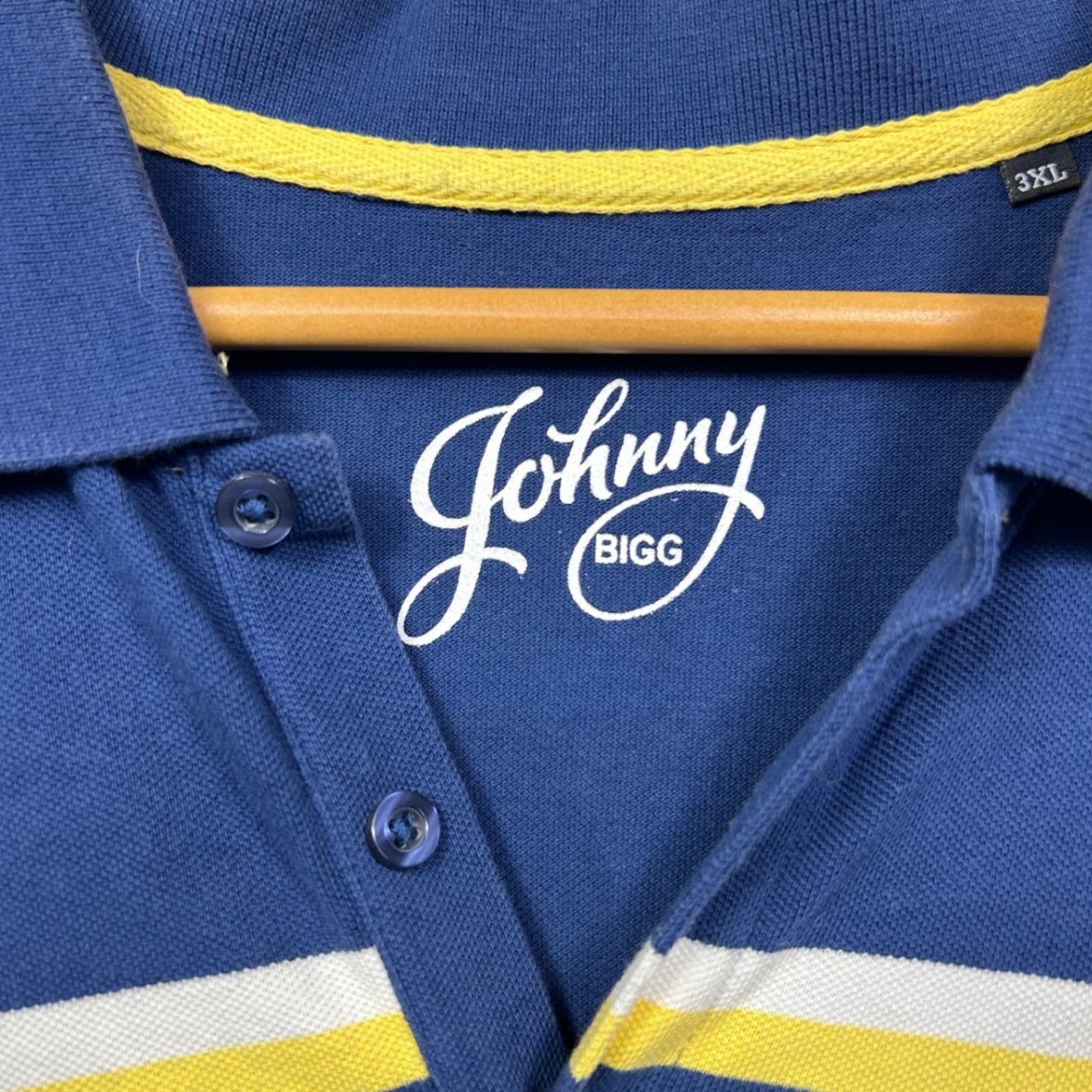 Johnny Bigg Mens Blue Collared Short Sleeve Cotton Polo Shirt Size 3XL