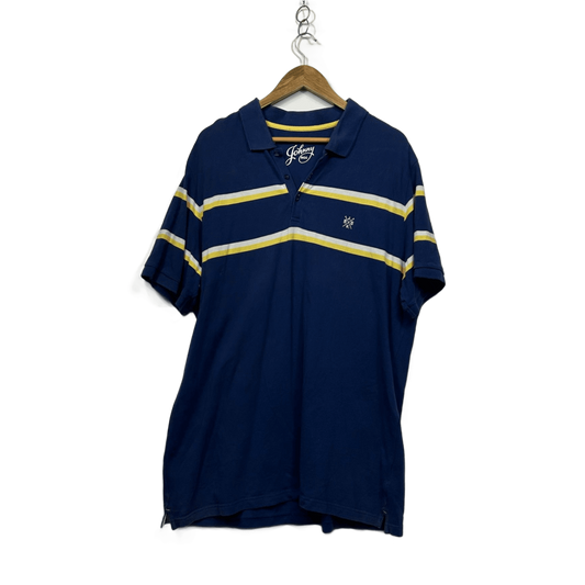 Johnny Bigg Mens Blue Collared Short Sleeve Cotton Polo Shirt Size 3XL