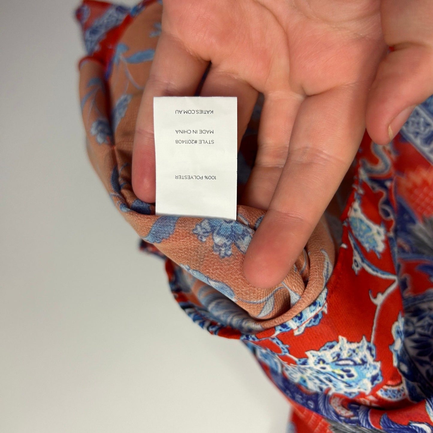 Katies Womens Red Blue Multi Short Batwing Kaftan Top Blouse Size 2XL