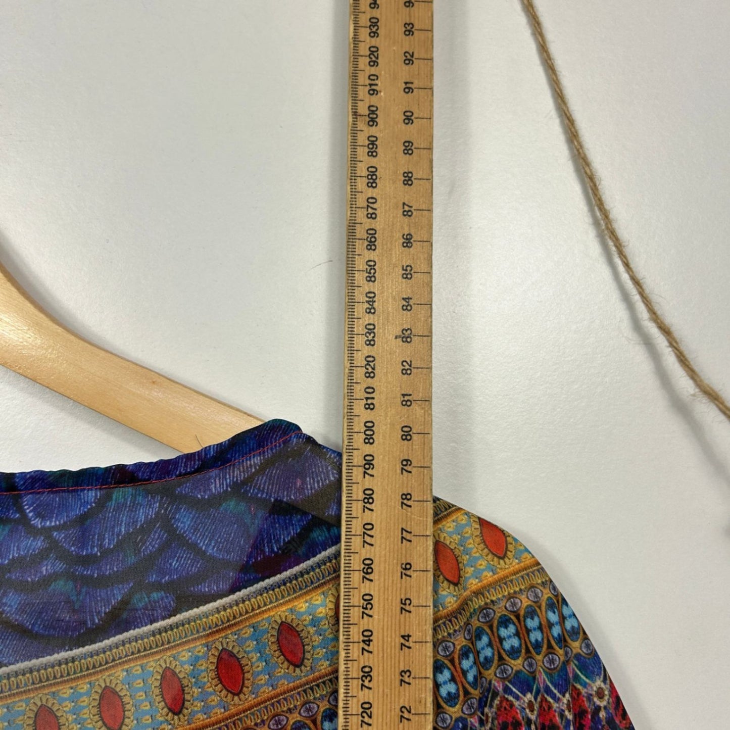 Katies Womens Red Blue Multi Short Batwing Kaftan Top Blouse Size 2XL