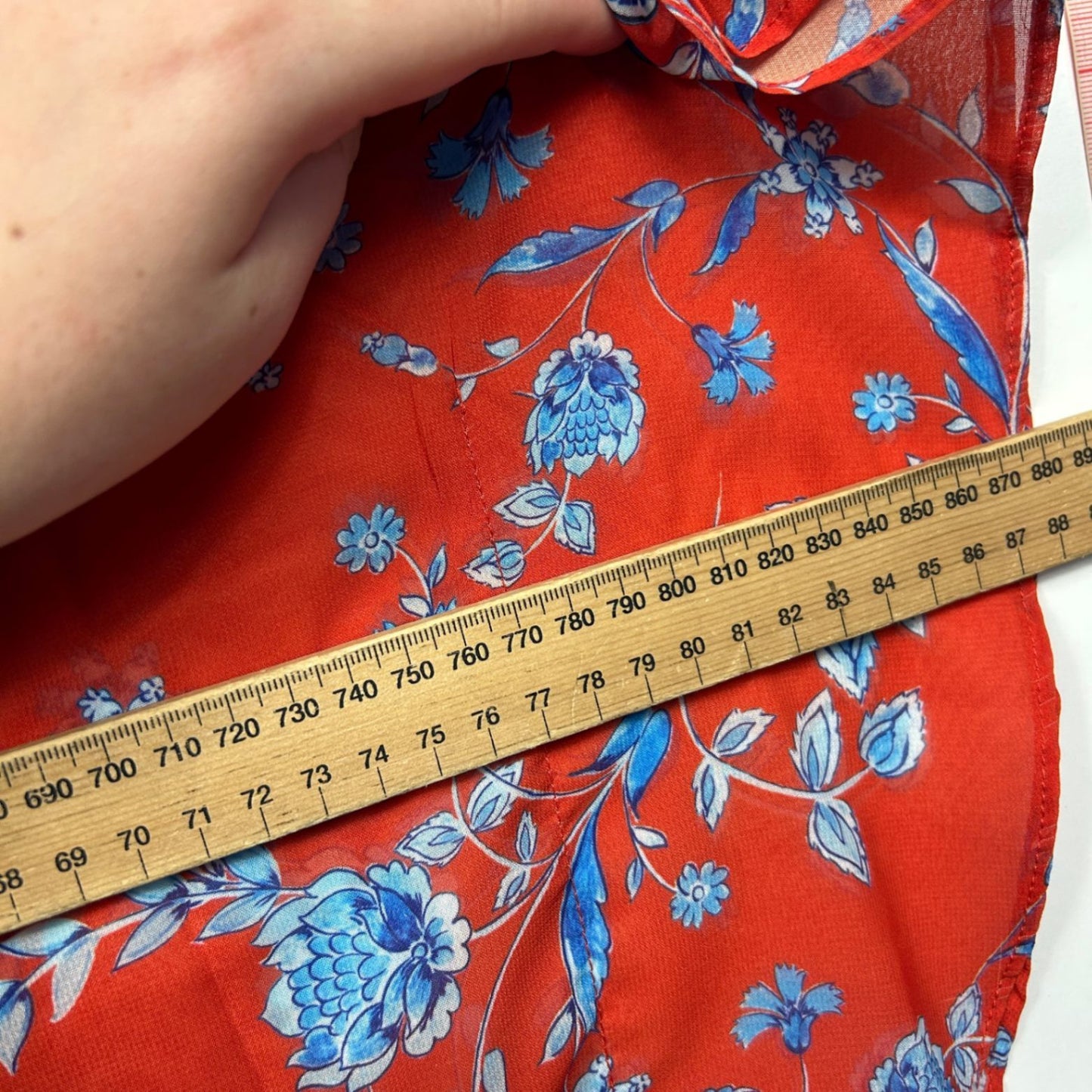 Katies Womens Red Blue Multi Short Batwing Kaftan Top Blouse Size 2XL