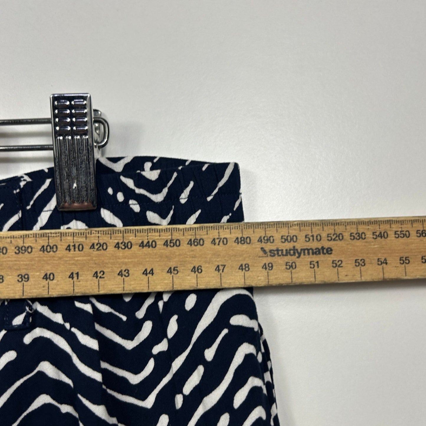 Autograph Wide Leg Cropped Pants Size 18 Navy White Pockets High Rise