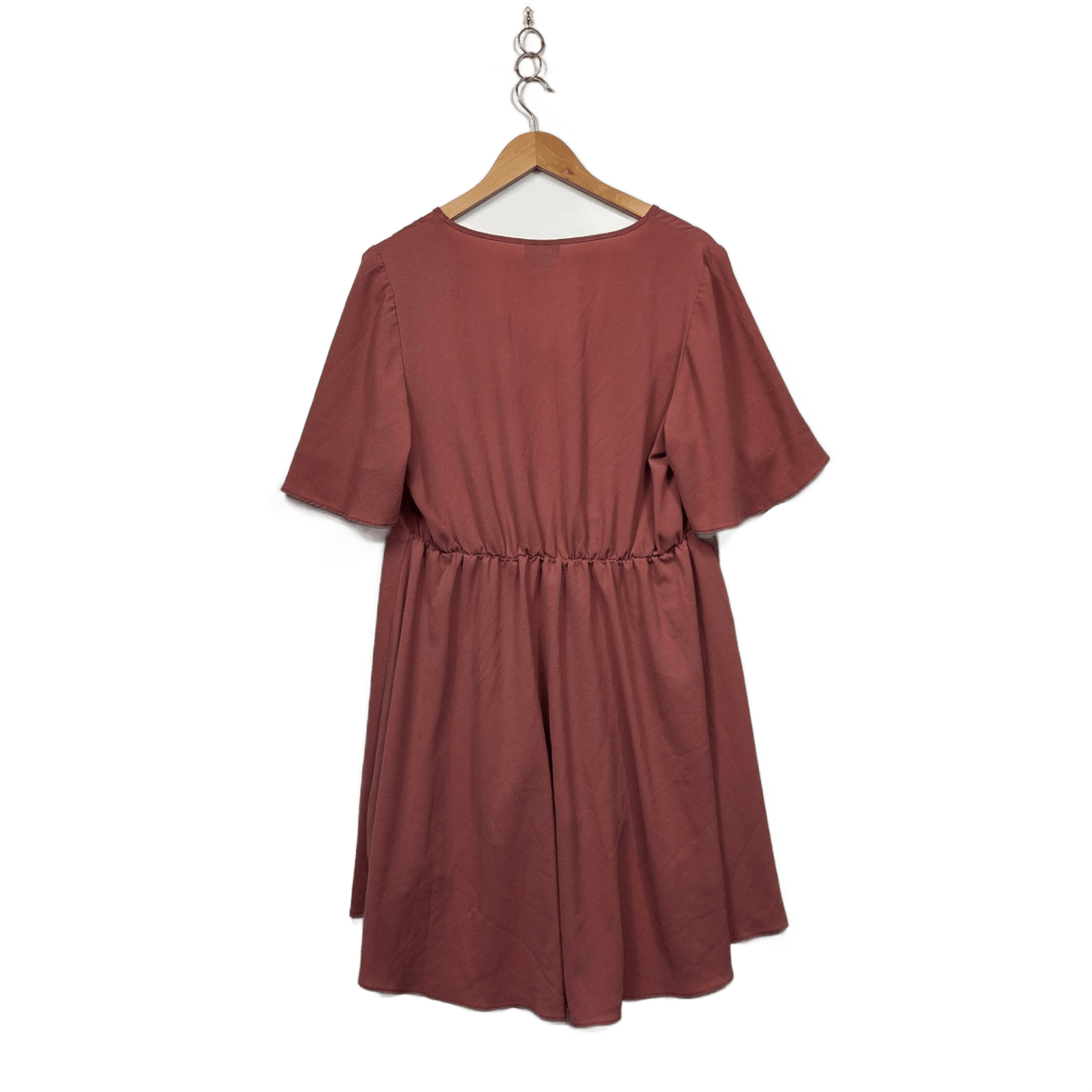 City Chic Womens Pink Short Sleeve Hi Low Hem Tunic Top Size 16 Small Plus