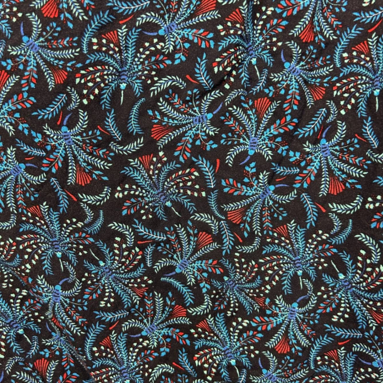 City Chic Womens Black Blue Floral Round Neck Cold Shoulder Top Blouse Size 14