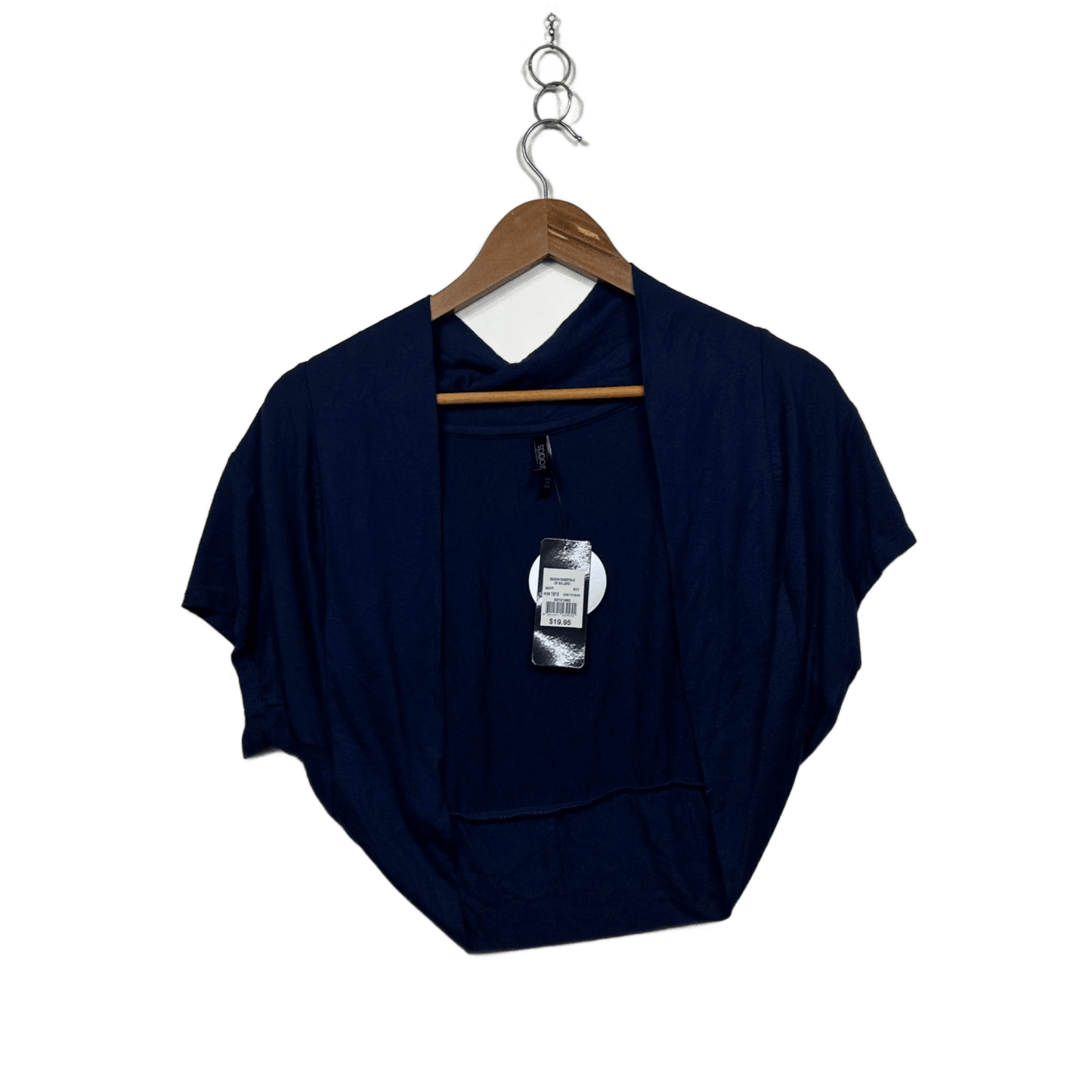 Crossroads Womens Navy Short Sleeve Open Front Shrug Bollero Top Size 16/18