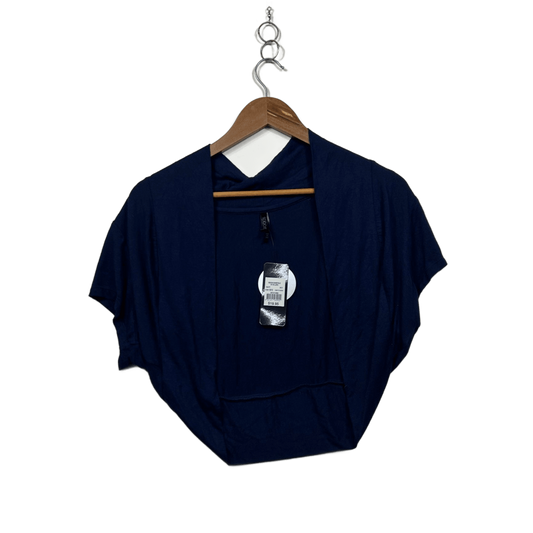 Crossroads Womens Navy Short Sleeve Open Front Shrug Bollero Top Size 16/18