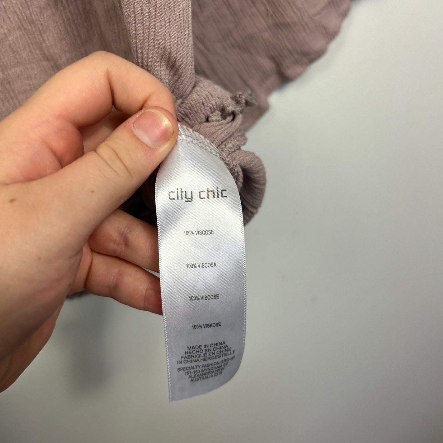 City Chic 3/4 Sleeve Scoop Neck Peasant Blouse Size 16 Small Plus