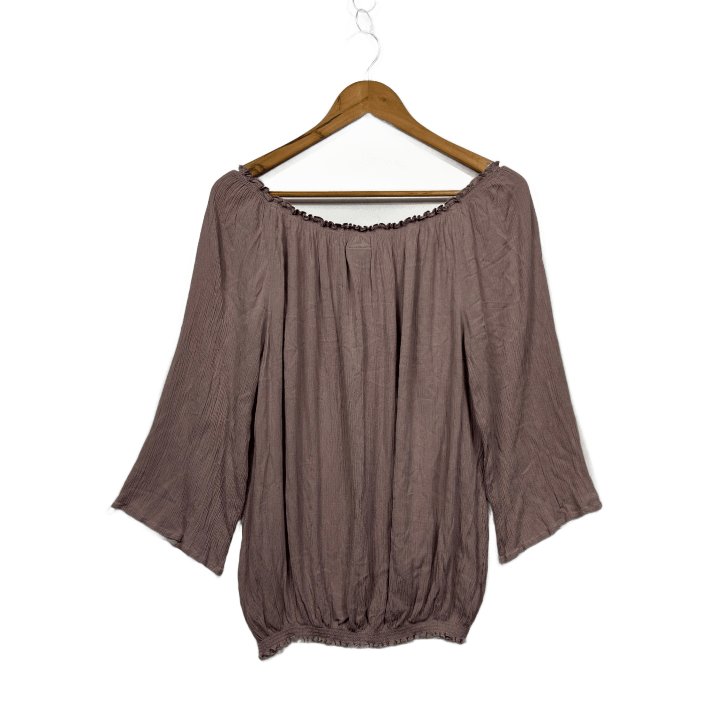 City Chic 3/4 Sleeve Scoop Neck Peasant Blouse Size 16 Small Plus