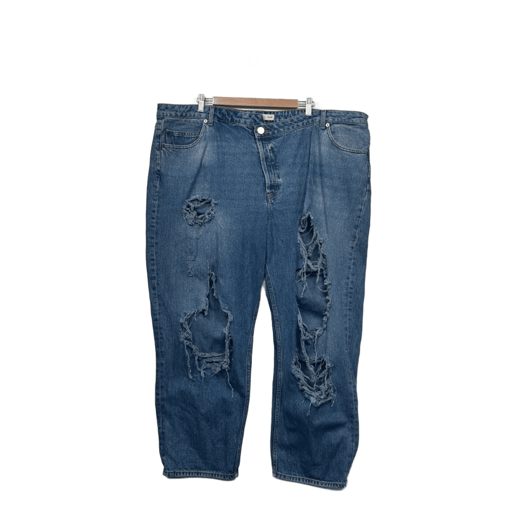 ASOS Blue Distressed Ripped Pockets Denim Jeans Size 24