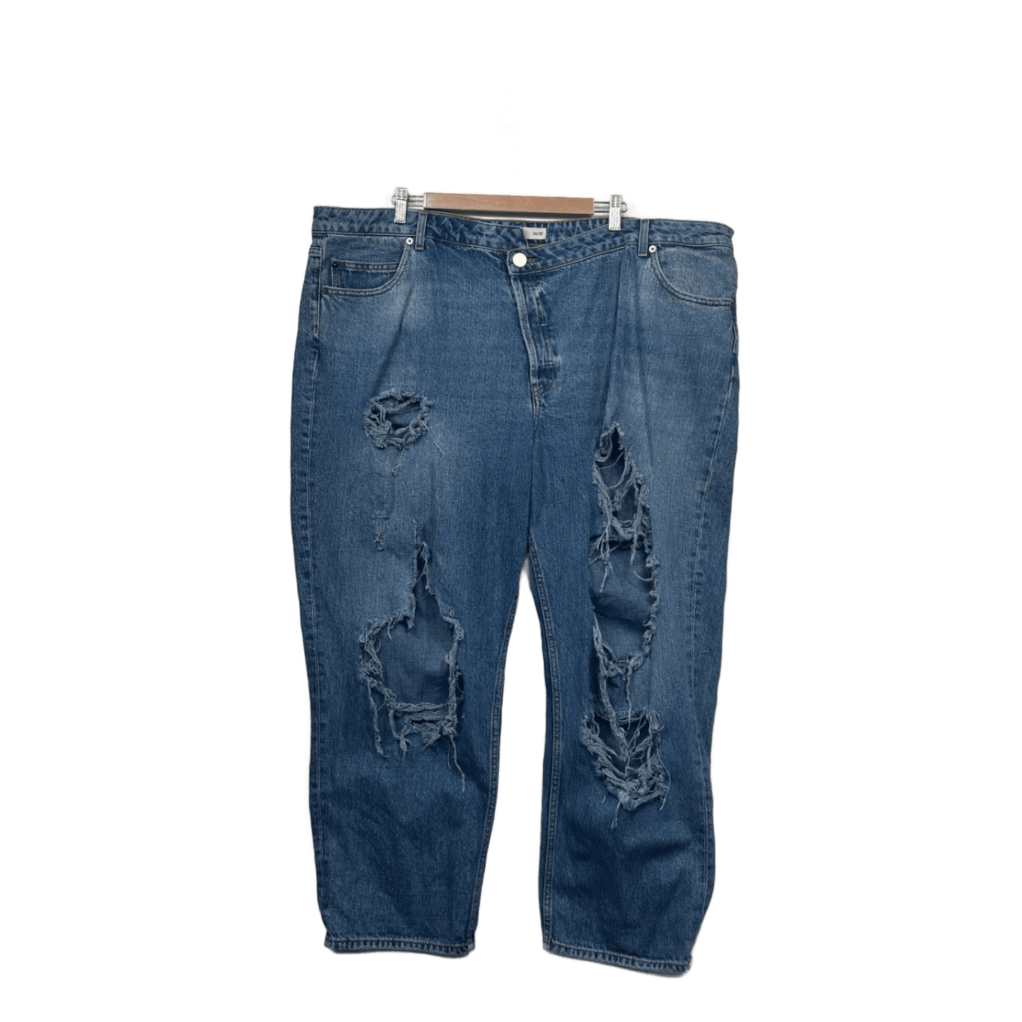 ASOS Blue Distressed Ripped Pockets Denim Jeans Size 24