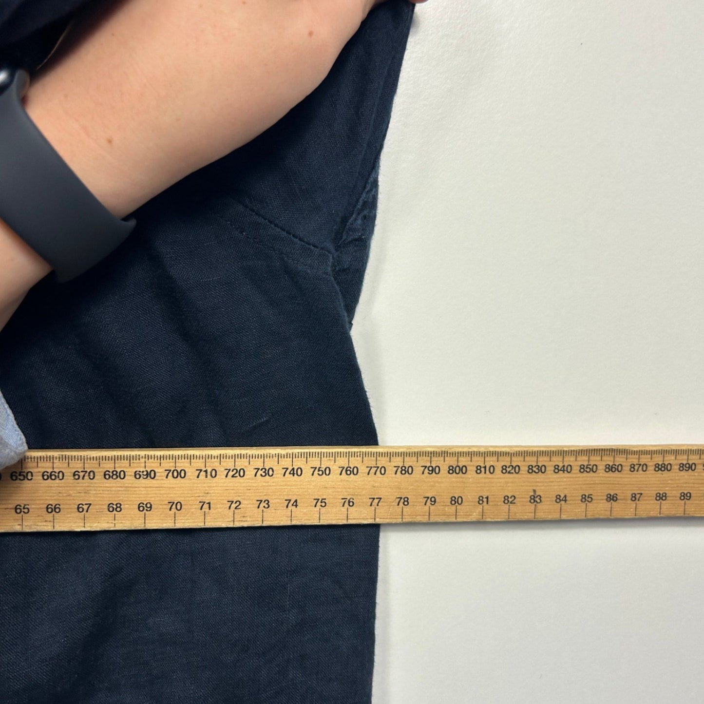 Mr Big Shirt 7XL Navy Linen Long Sleeve