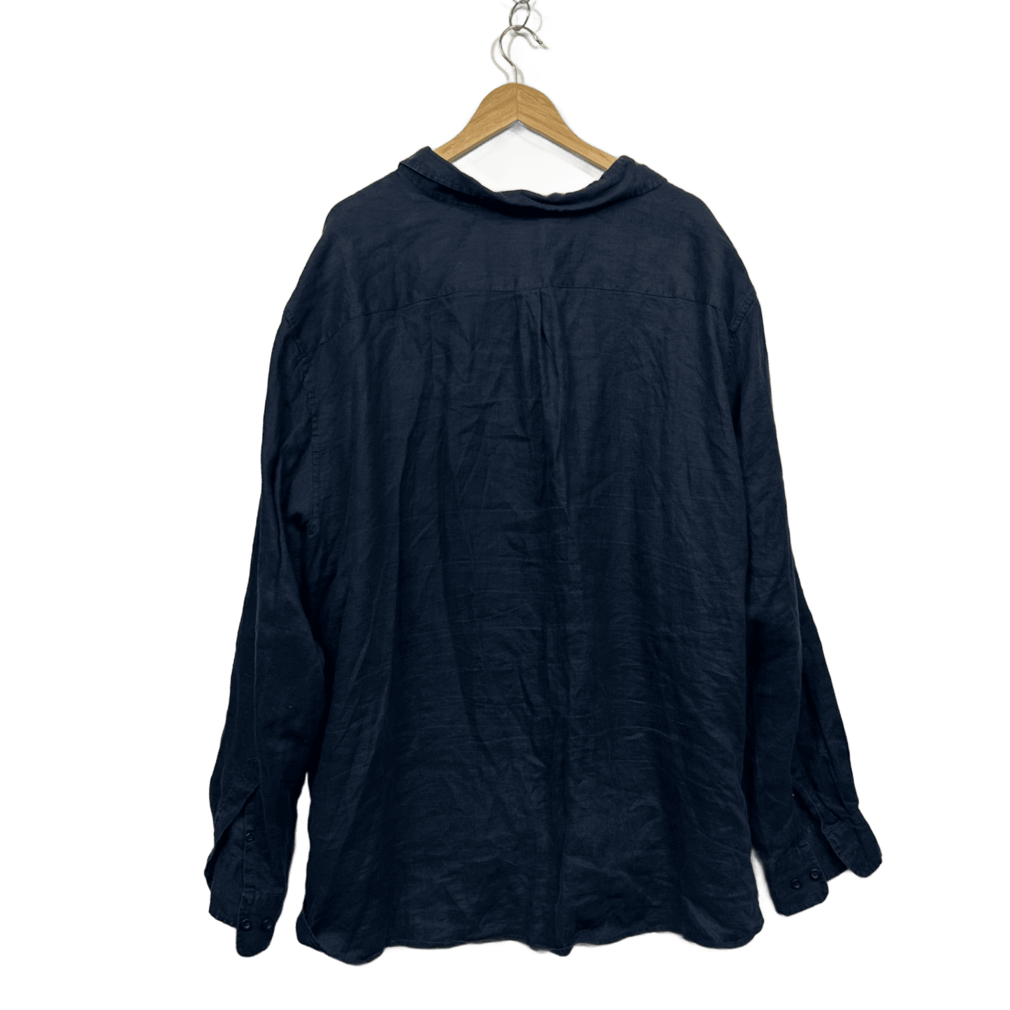 Mr Big Shirt 7XL Navy Linen Long Sleeve
