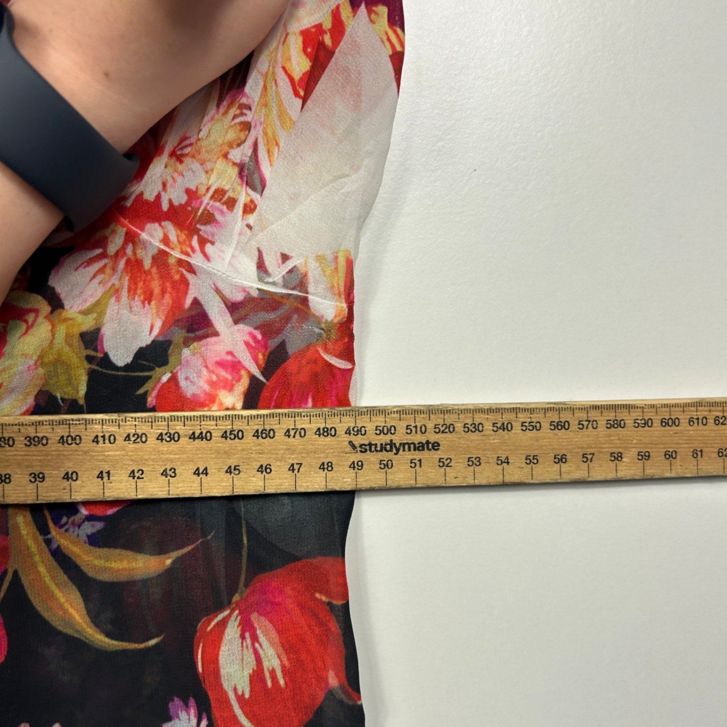 City Chic Womens Black Sheer 3/4 Sleeve Top Blouse Size 14