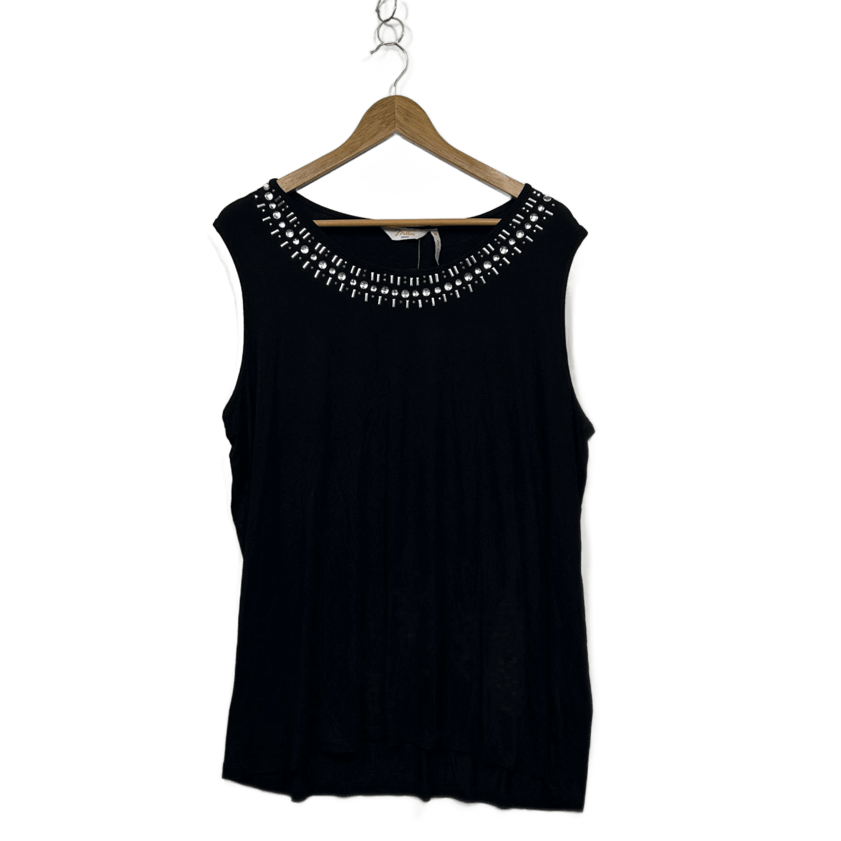 Millers Womens Black Viscose Sleeveless Embellished Top Size 18