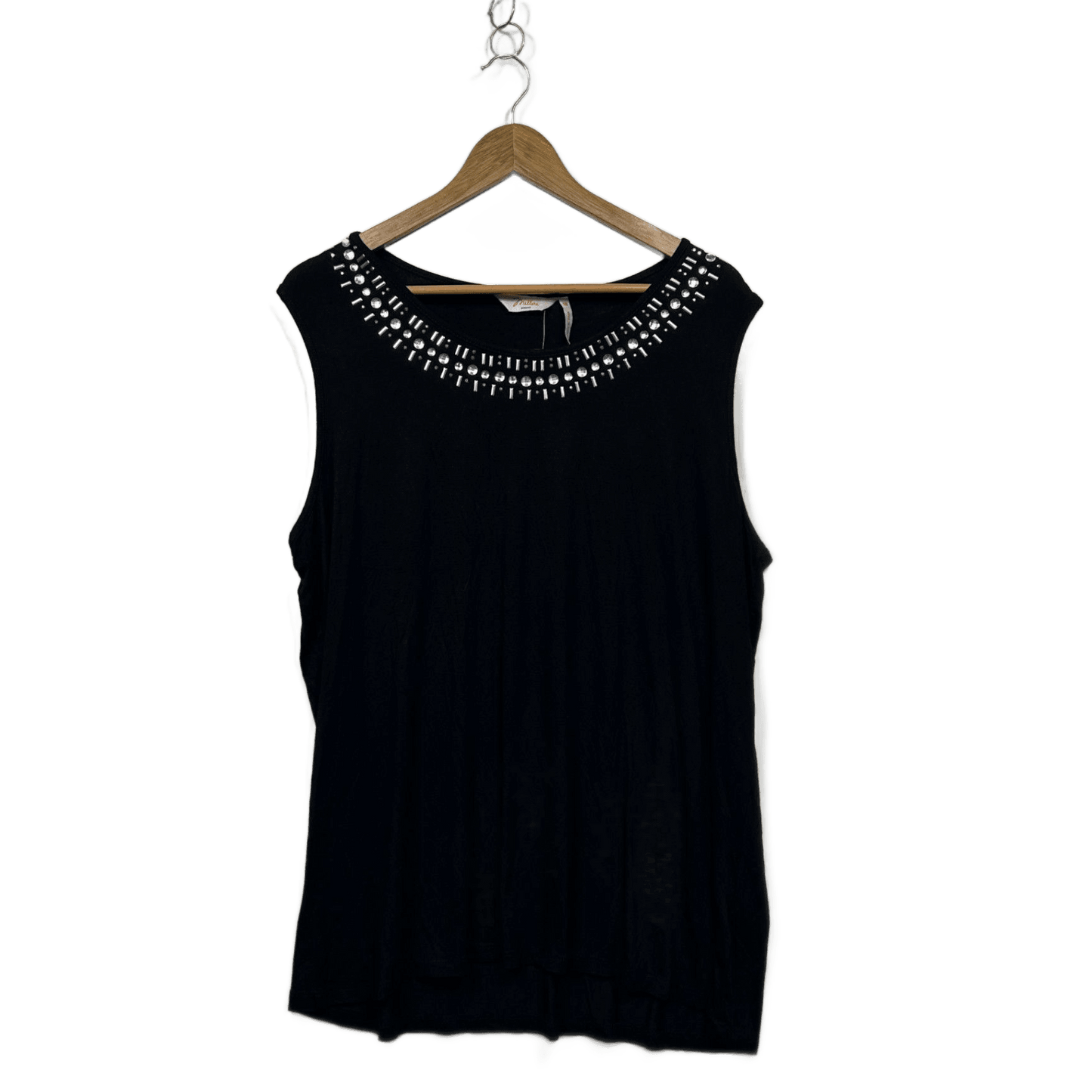 Millers Womens Black Viscose Sleeveless Embellished Top Size 18