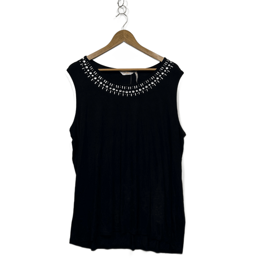 Millers Womens Black Viscose Sleeveless Embellished Top Size 18