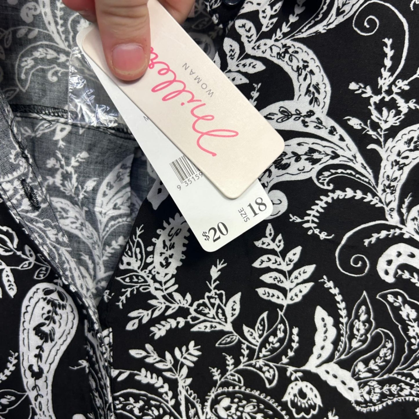 Millers Black White Floral Cotton Sleeveless Collared Shirt Top Size 18