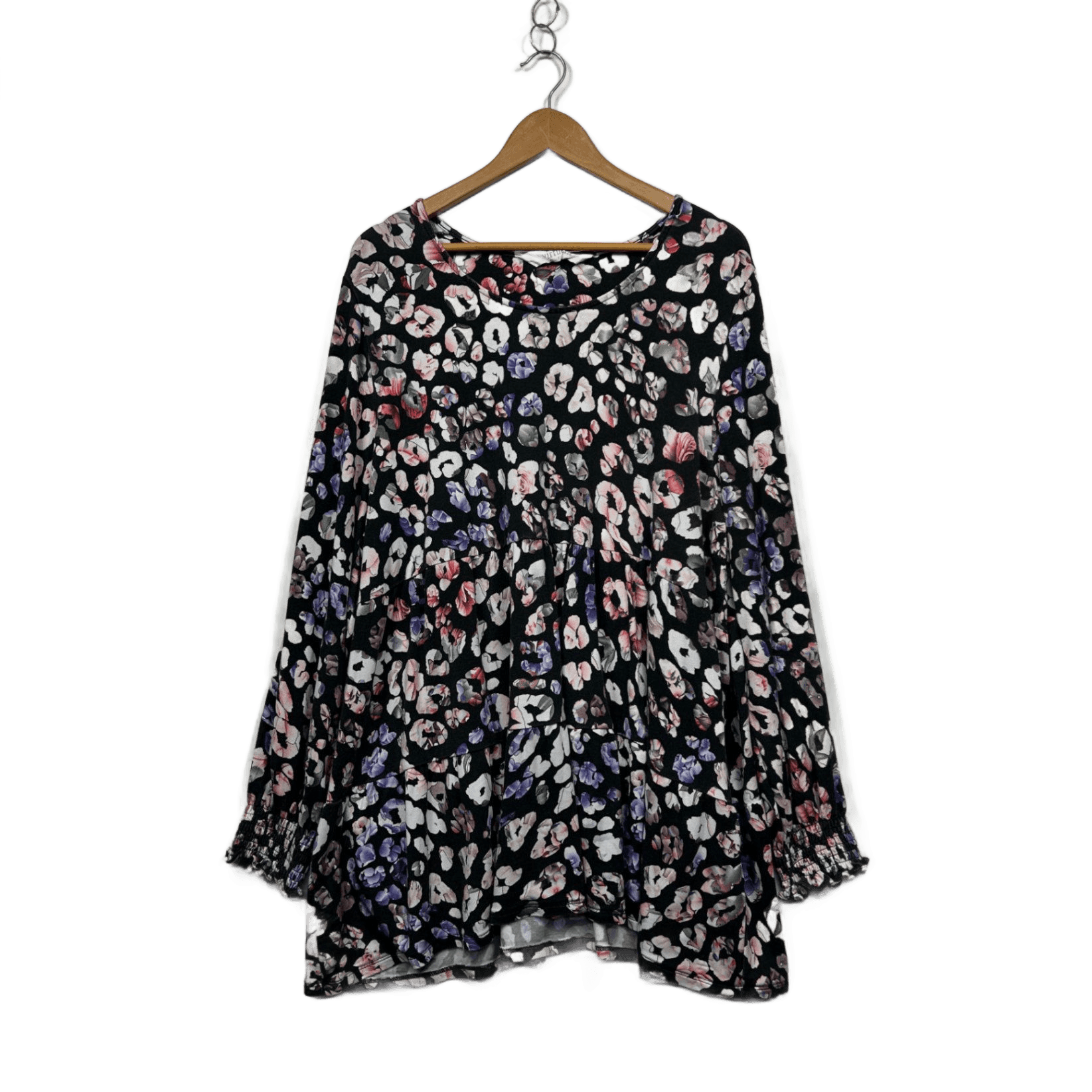 Virtuelle Multicoloured Long Sleeve Tunic Top Blouse Size 20-22