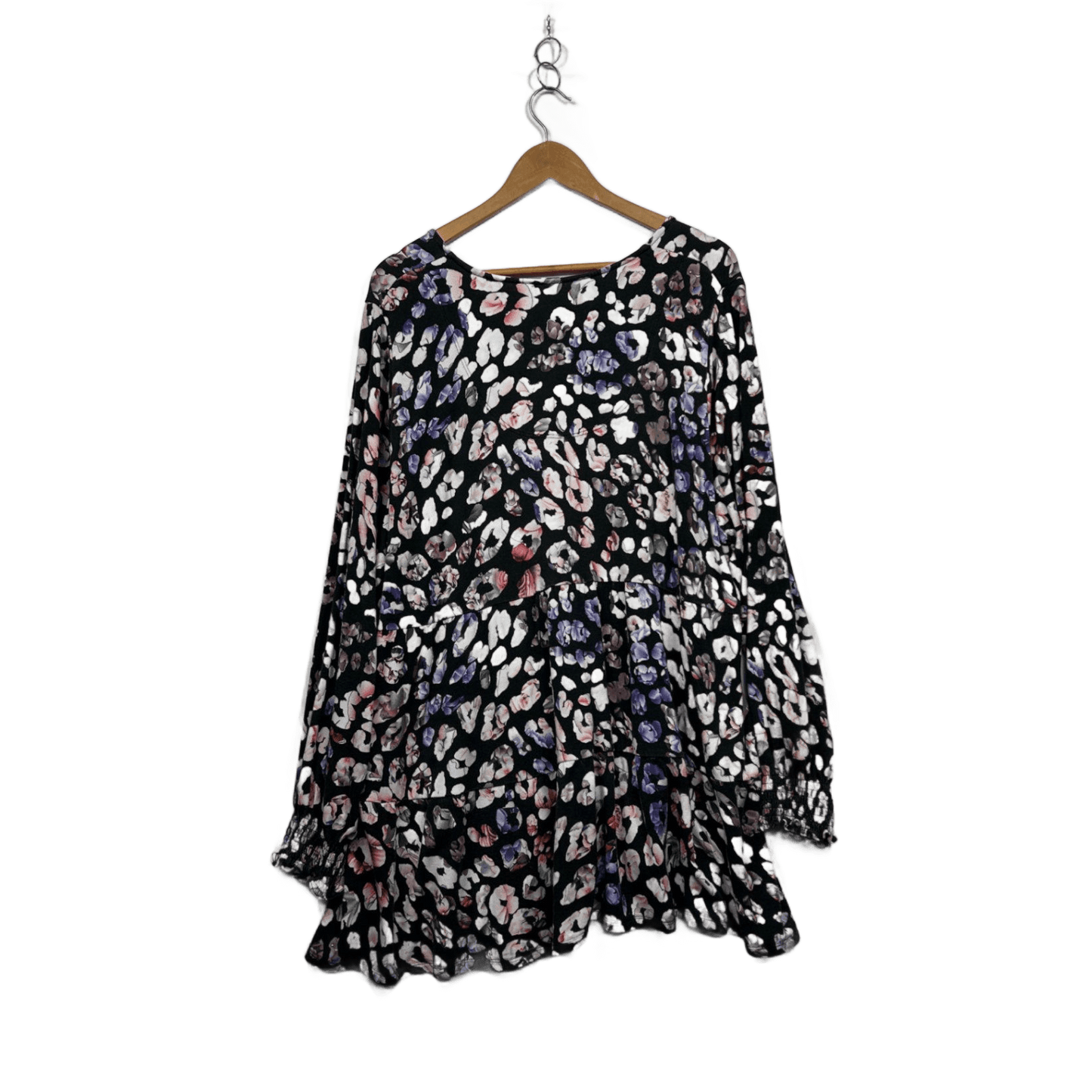 Virtuelle Multicoloured Long Sleeve Tunic Top Blouse Size 20-22