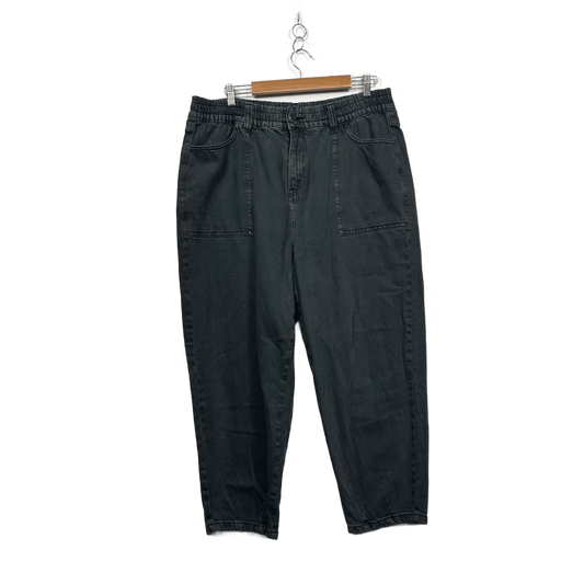 Target Woman Black High Waist Elastic Cotton Denim Jeans Pants Size 16