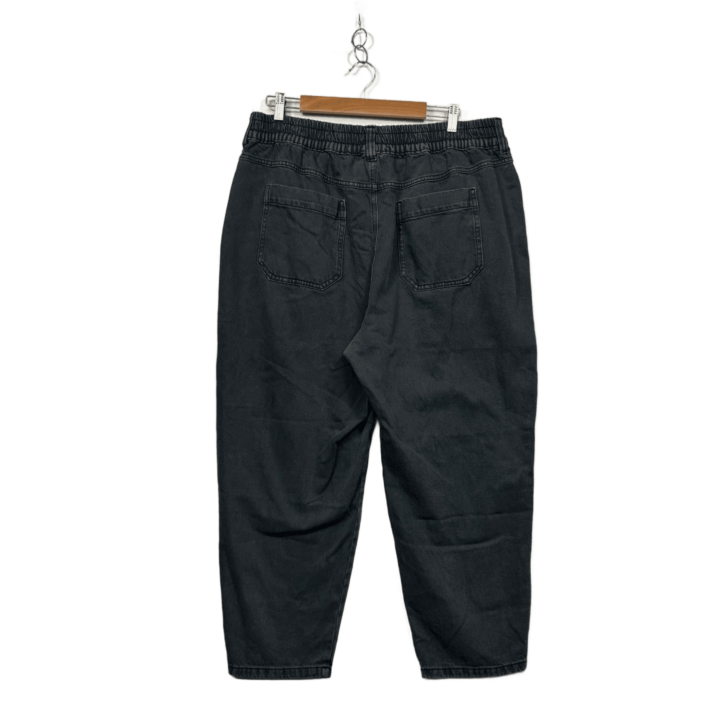 Target Woman Black High Waist Elastic Cotton Denim Jeans Pants Size 16