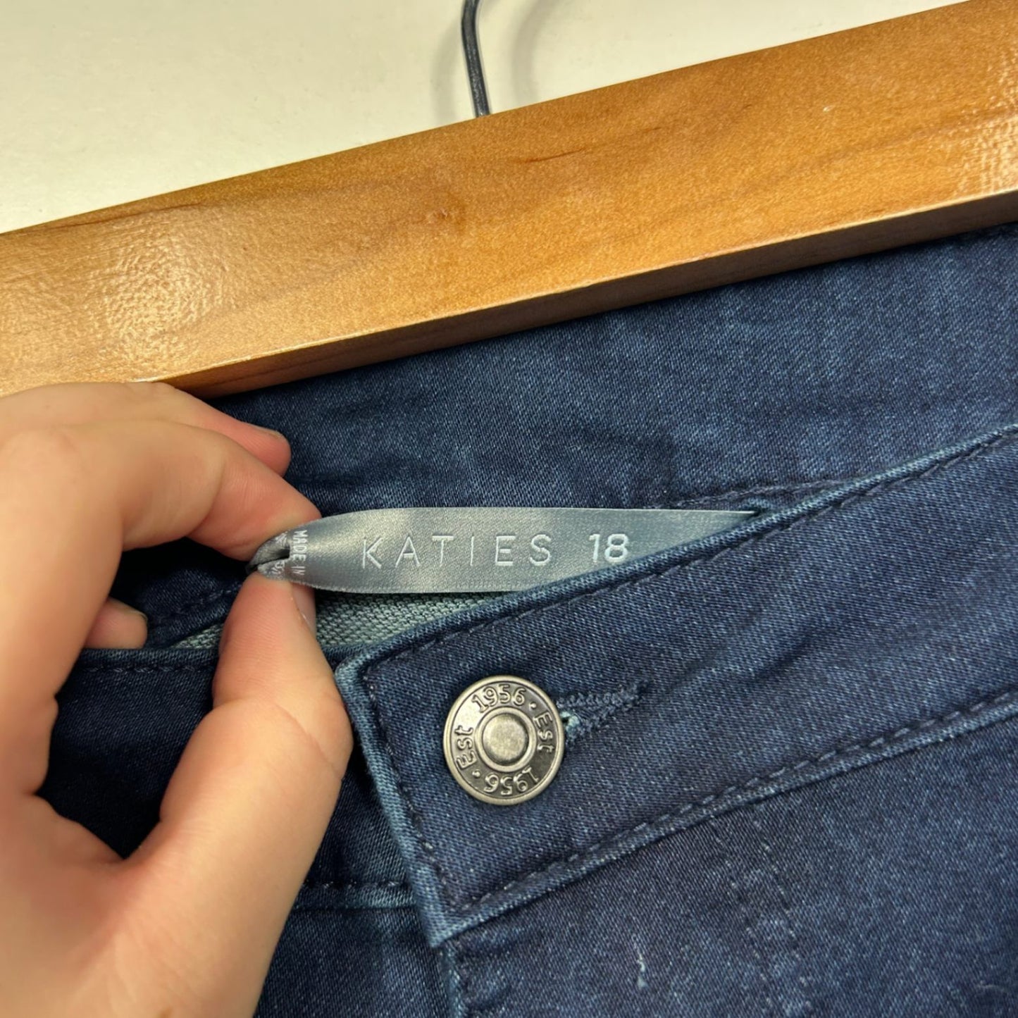 Katies Womens Dark Blue High Waist Denim Jeans Size 18