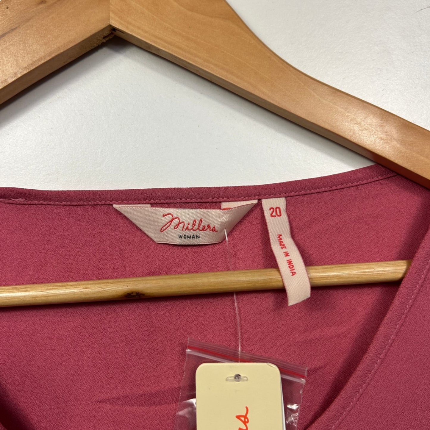 Millers Rose Pink 3/4 Roll Tab Sleeve Pleated Blouse Size 20