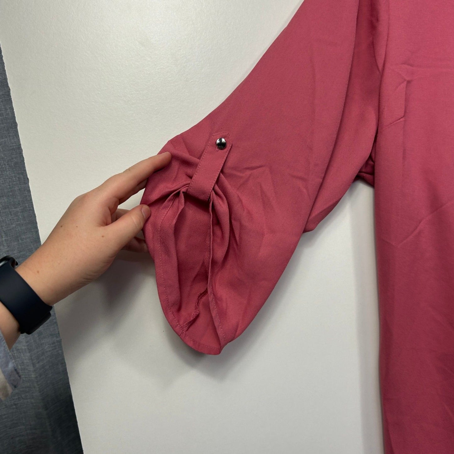 Millers Rose Pink 3/4 Roll Tab Sleeve Pleated Blouse Size 20