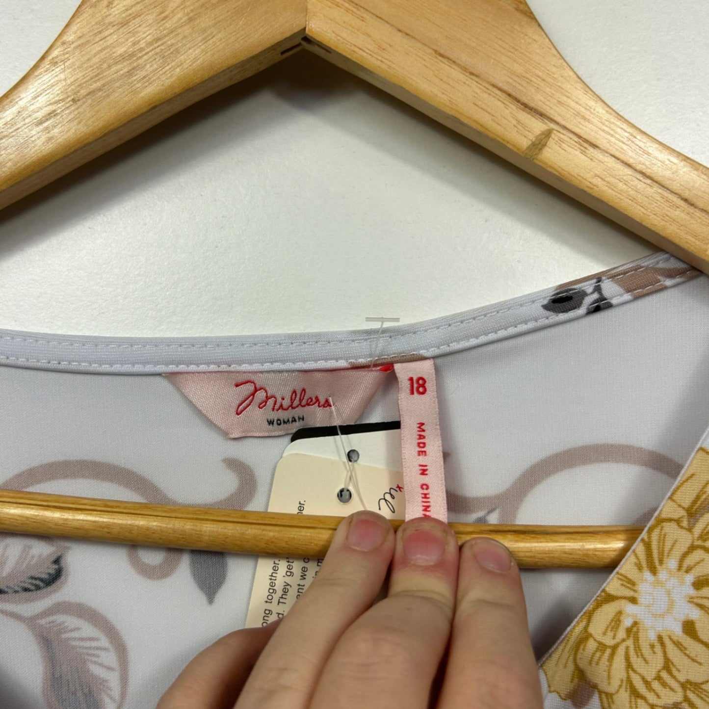 Millers Yellow Black Floral Short Sleeve Tunic Top Size 18