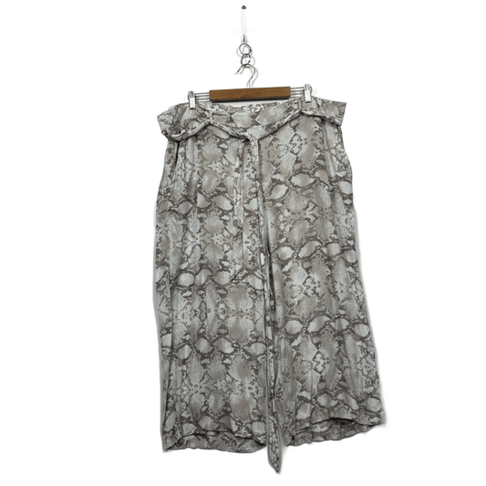 Autograph Pockets Snakeskin Print Wide Leg Cropped Pants Size 24