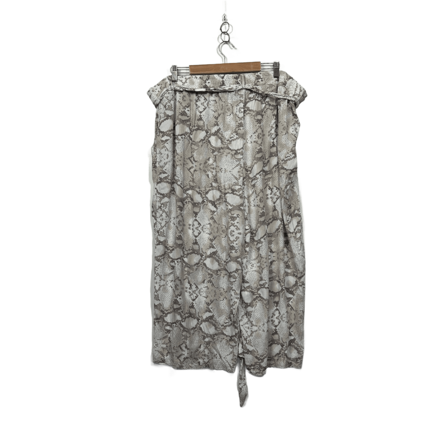 Autograph Pockets Snakeskin Print Wide Leg Cropped Pants Size 24