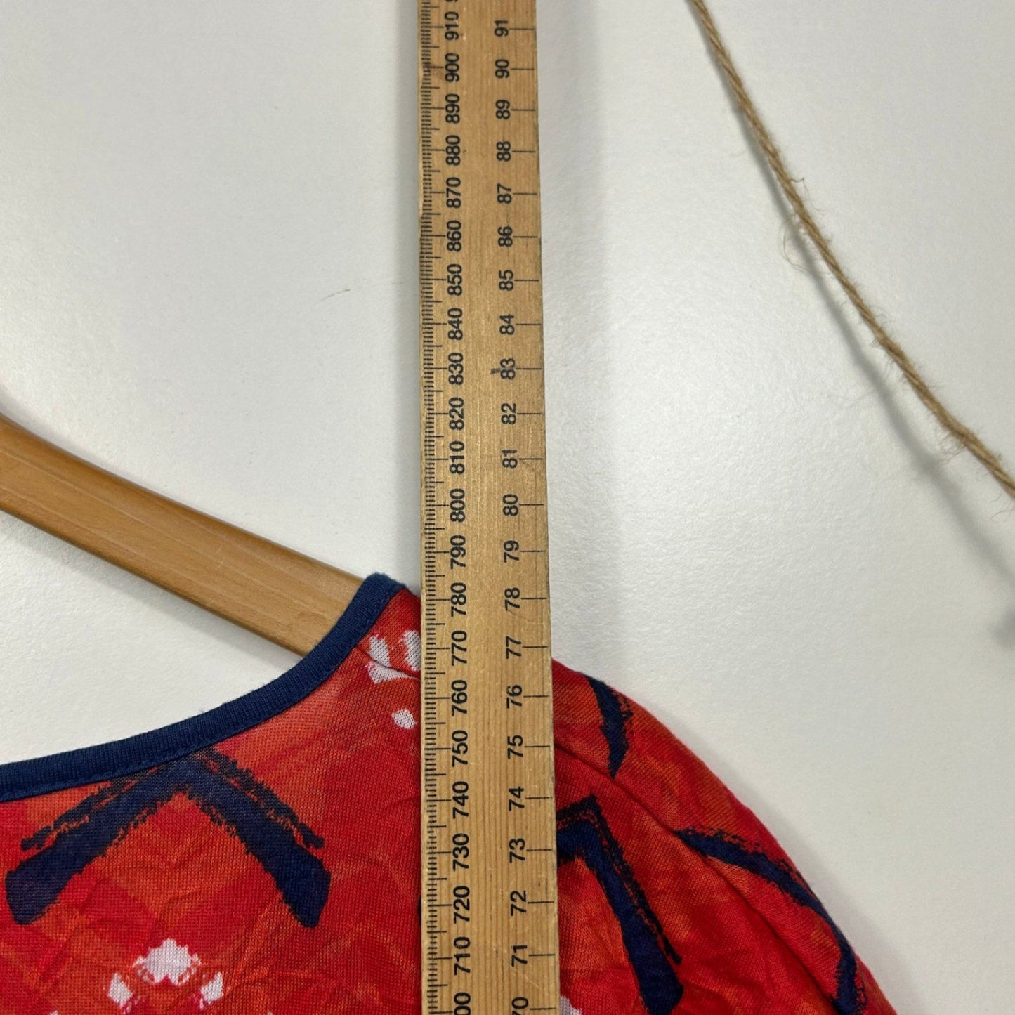 Virtuelle Red Blue Short Sleeve Layered Tunic Top Size 18 Medium Plus