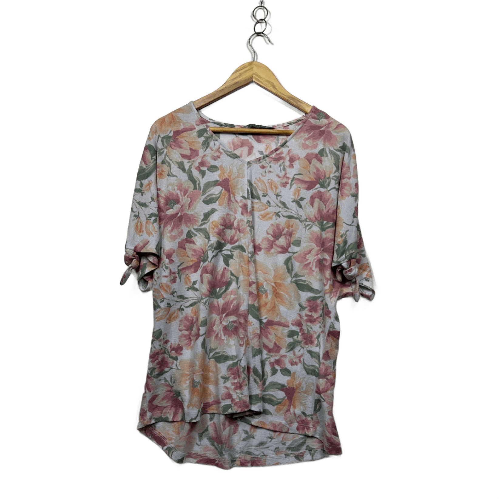 Katies Short Sleeve Multicoloured Floral Top Size XL