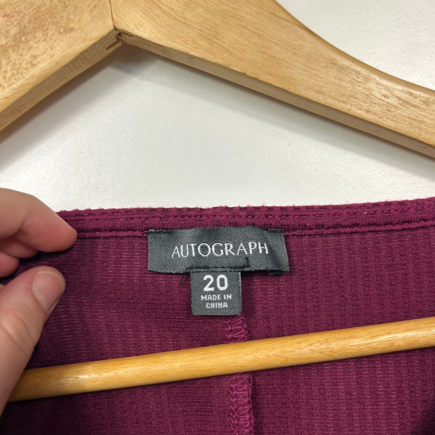 Autograph Plum Short Sleeve Round Neck Viscose Textured Tunic Top Size 20