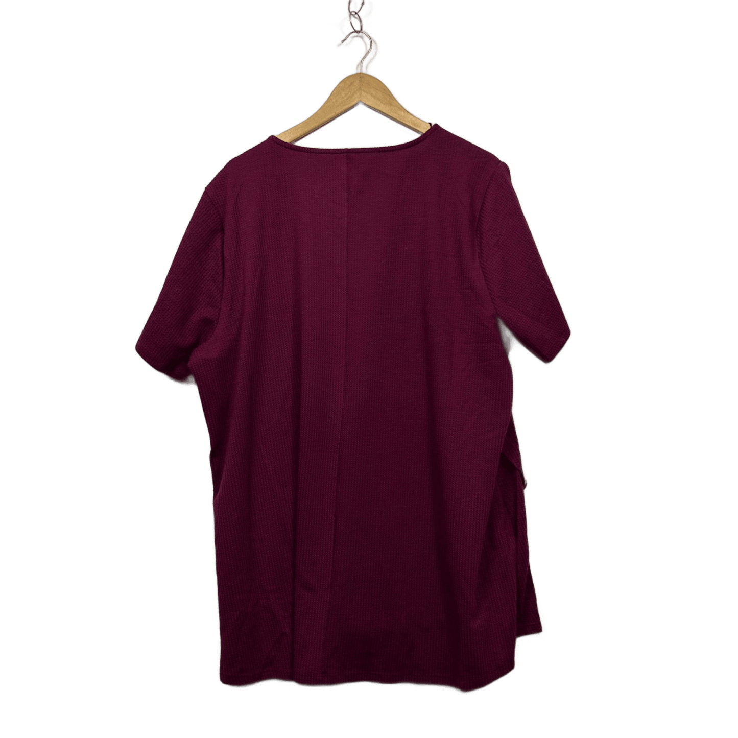 Autograph Plum Short Sleeve Round Neck Viscose Textured Tunic Top Size 20