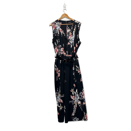 City Chic Black Floral Belted Sleeve Wide Leg Jumpsuit Size 18 - 20?