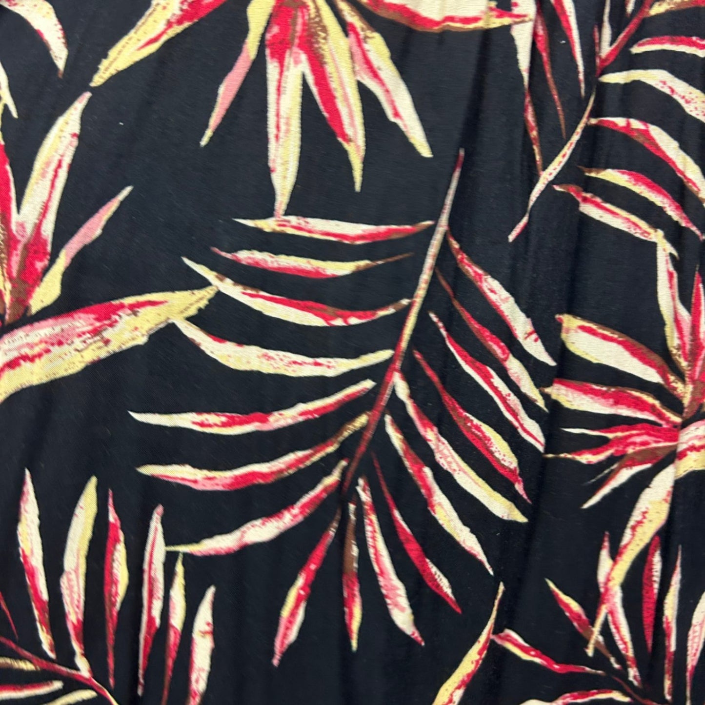 Rockmans Black Leaf Print 3/4 Bell Sleeve Shift Dress Size 22-24