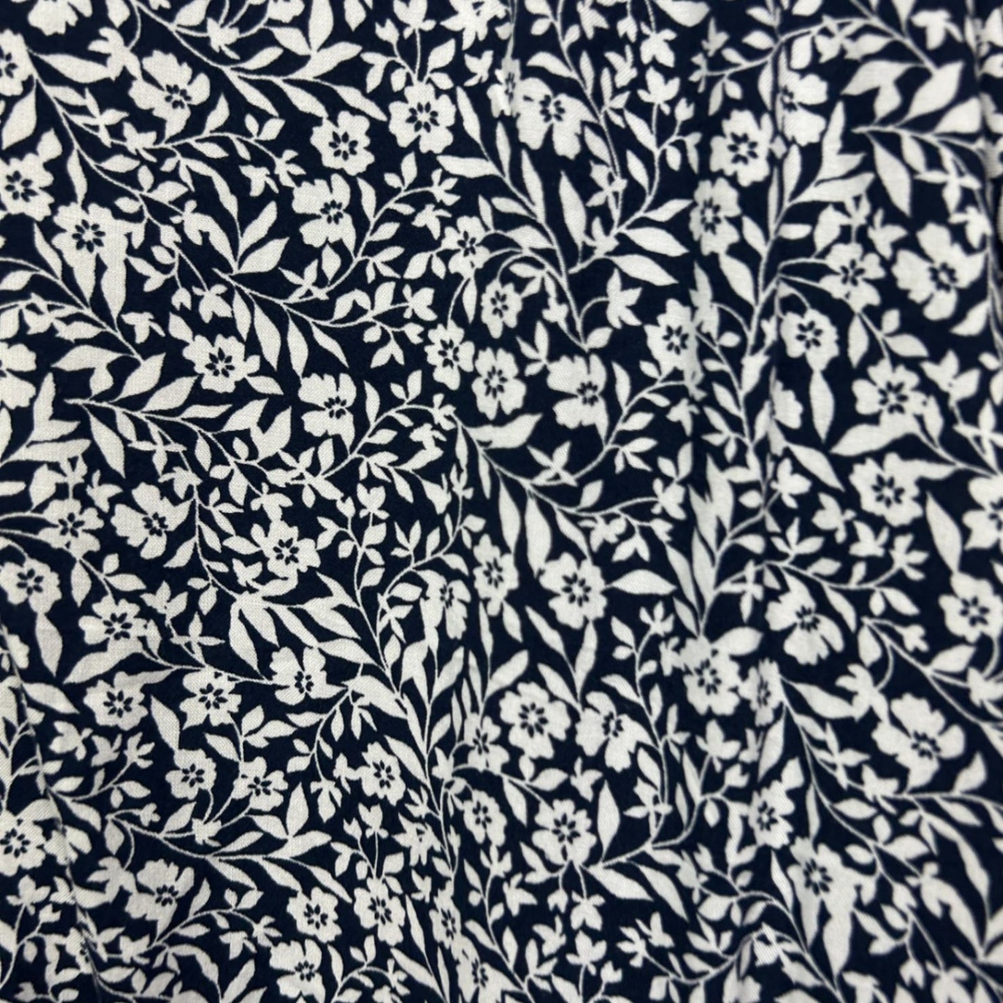 Katies Womens Navy White Floral Long Sleeve Shirt Shacket Blouse Size 18