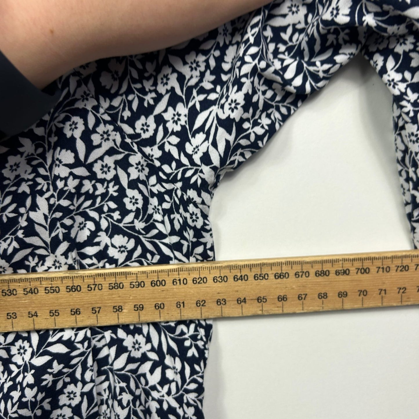 Katies Womens Navy White Floral Long Sleeve Shirt Shacket Blouse Size 18