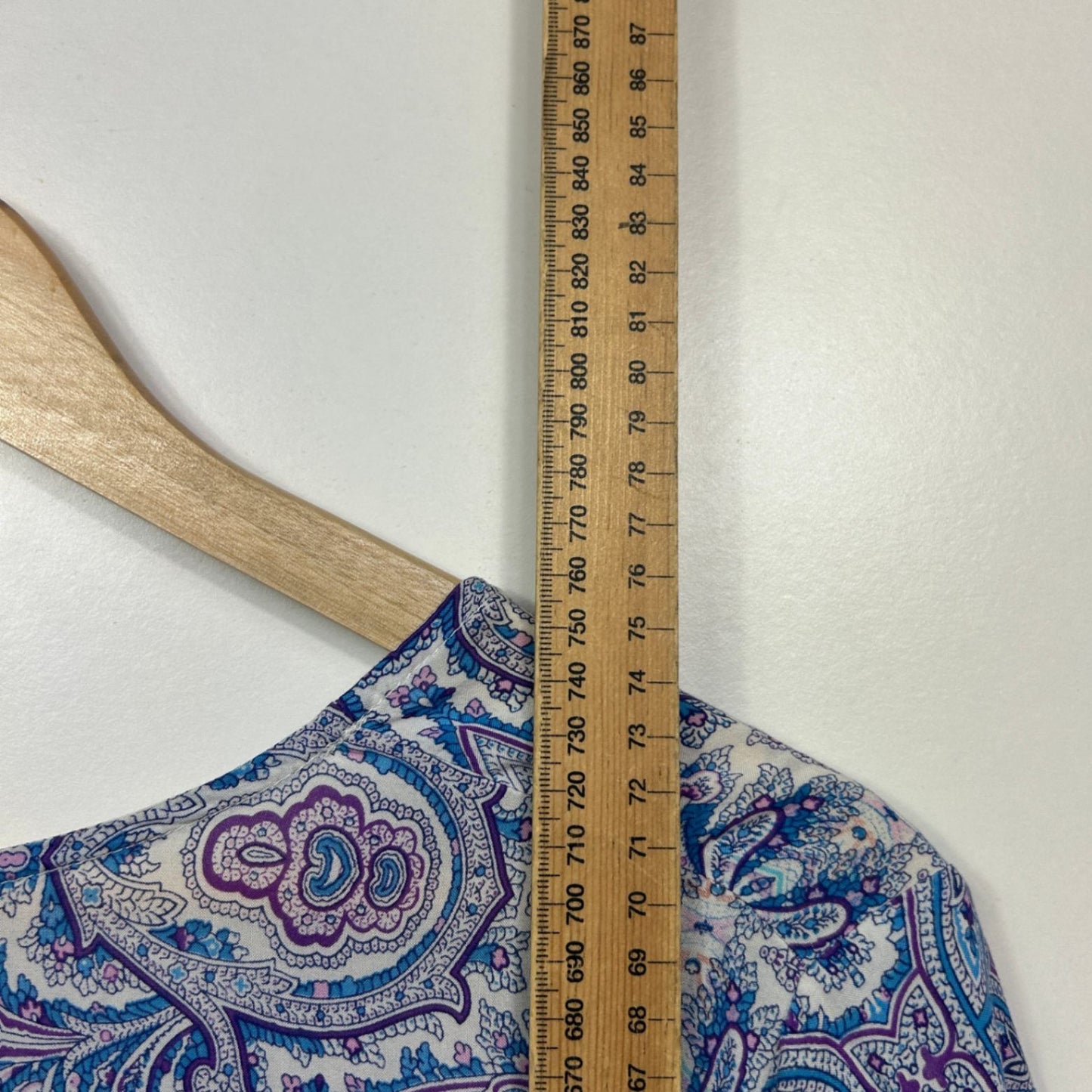 Rockmans Blue Bell Sleeve Paisley Print Top Blouse Size 20